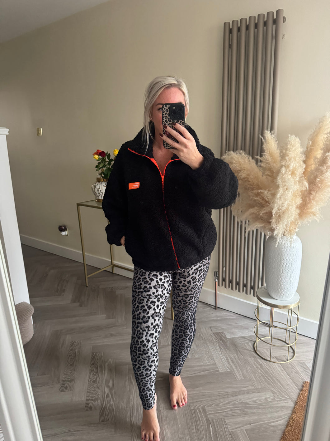 The supersoft animal print leggings in grey/black