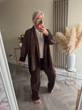 Load image into Gallery viewer, The faux suede waterfall jacket
