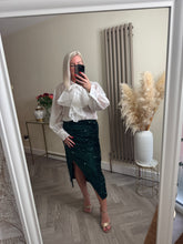 Load image into Gallery viewer, The Tiggy Rouched velour sequin skirt
