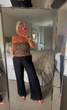 Load image into Gallery viewer, The Animal print jersey shirred bandeau top
