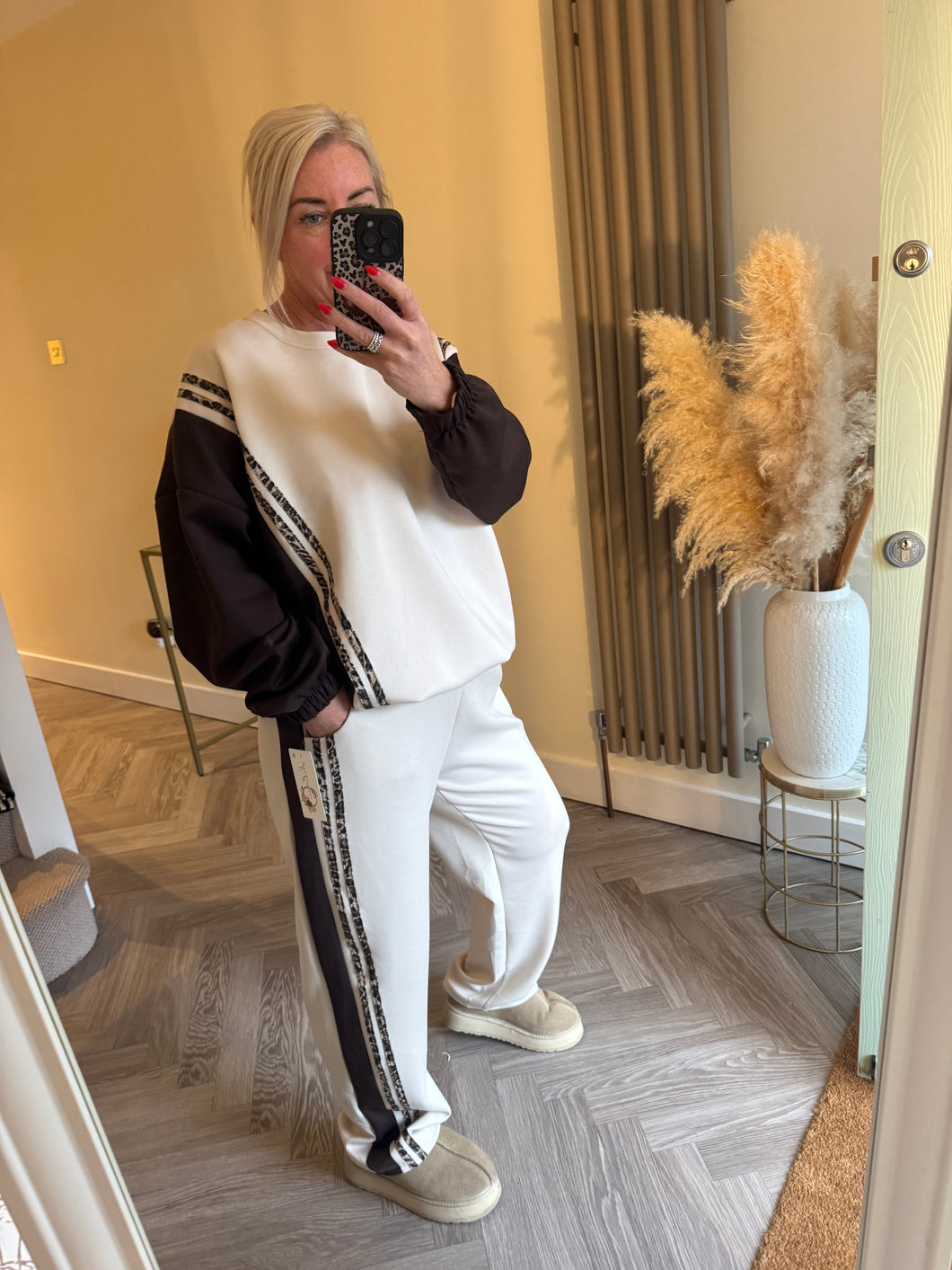 The Luxe jersey animal stripe seam tracksuit