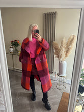 Load image into Gallery viewer, The brushed wool checked coat
