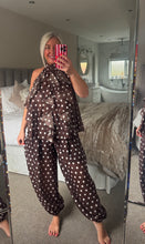 Load image into Gallery viewer, The Ibiza Polka dot frill linen mix suit
