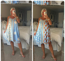 Load image into Gallery viewer, The satin spot strappy dress midi length
