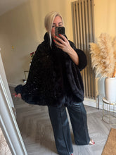 Load image into Gallery viewer, The Tiggy velour sequin cape
