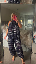 Load image into Gallery viewer, The Ibiza Polka dot frill linen mix suit
