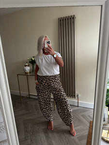 The animal print jersey cocoon joggers