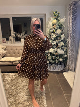 Load image into Gallery viewer, SALE The polka dot Rara dress in chocolate (no return on sale items)
