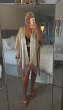 Load image into Gallery viewer, The Bora Bora tassel shimmer cape beach cover up
