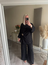 Load image into Gallery viewer, The sparkle side drape buckle trouser suit
