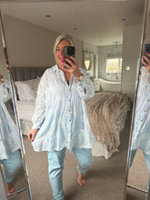 Load image into Gallery viewer, The Gingham embroidered cotton shirt
