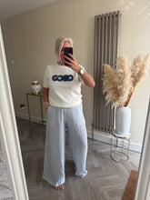 Load image into Gallery viewer, SALE The striped linen trousers with pockets (no return on sale items)

