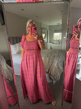 Load image into Gallery viewer, The Mandala 100% cotton shirred dress with pockets
