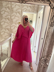 The Nikki pleated cape dress