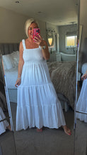 Load image into Gallery viewer, The Ibiza rouched shoulder tiered dress
