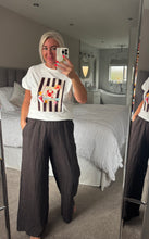 Load image into Gallery viewer, The Chocolate stripe cotton crab tee
