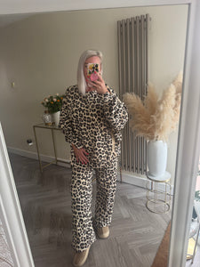 The Luxe sweat animal print exposed seam tracksuit