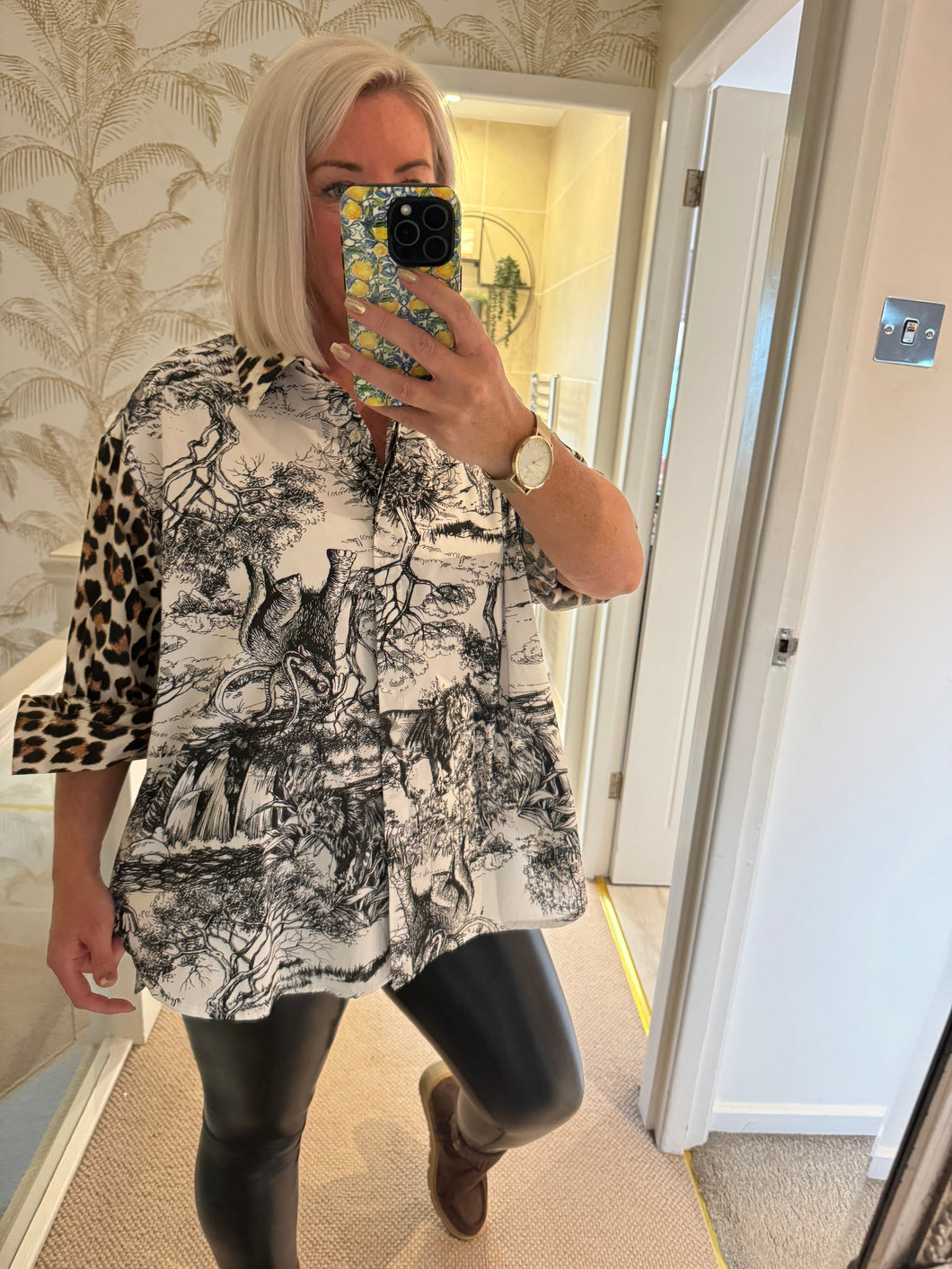 The jungle animal print shirt