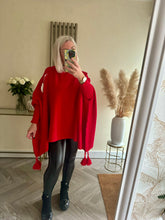 Load image into Gallery viewer, The sparkle poncho style jumper with tassels
