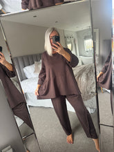 Load image into Gallery viewer, The Gabrielle luxe jersey dip hem exposed seam tracksuit
