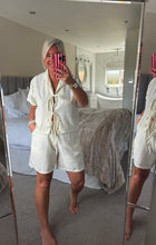 Load image into Gallery viewer, The Ibiza tie front pinstripe shorts set
