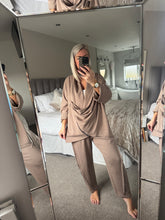 Load image into Gallery viewer, The Gabrielle luxe jersey drape exposed seam tracksuit

