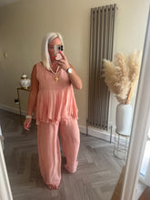Load image into Gallery viewer, SALE The Bora Bora jersey lined silk frill top (no return on sale items)
