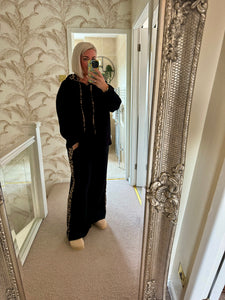 The luxe wide leg tracksuit with animal print detailing