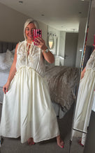 Load image into Gallery viewer, The Ibiza Boho embroidered tie neck dress
