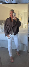Load image into Gallery viewer, The faux suede boxy waterfall jacket
