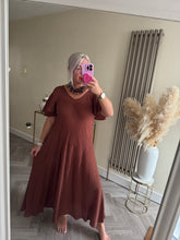 Load image into Gallery viewer, SALE The saints frill sleeve crinkle dress (NO RETURN OR EXCHANGE)
