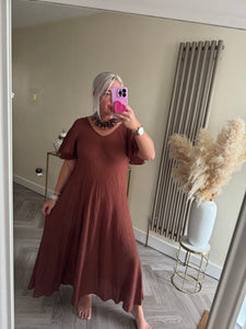 SALE The saints frill sleeve crinkle dress (NO RETURN OR EXCHANGE)