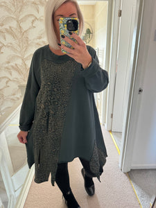 The animal print jersey tunic