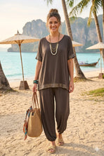 Load image into Gallery viewer, The Bora Bora jersey trouser suit with sparkle hem
