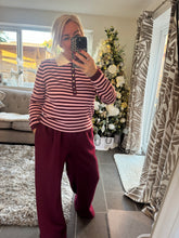 Load image into Gallery viewer, The button collared striped light knit
