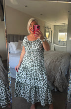 Load image into Gallery viewer, The animal print shirred dress
