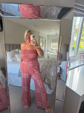 Load image into Gallery viewer, The 100% cotton Bandana print shirred bandeau jumpsuit with pockets
