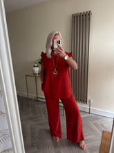 Load image into Gallery viewer, SALE The saints chiffon frill trouser suit with separate necklace (no returning sale items)
