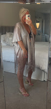 Load image into Gallery viewer, The Bora Bora tassel shimmer cape beach cover up
