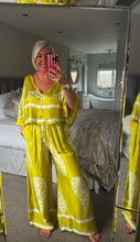 Load image into Gallery viewer, The Mandala satin trouser suit with cropped top
