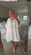 Load image into Gallery viewer, The Ibiza gold trim kaftan
