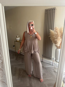 SALE The Bora Bora jersey lined silk frill top (no return on sale items)