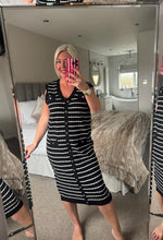 Load image into Gallery viewer, The Coco striped button detail dress
