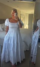 Load image into Gallery viewer, The zeta Otto striped shirred maxi dress with pockets
