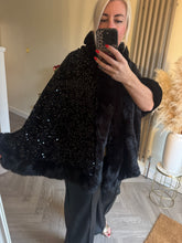 Load image into Gallery viewer, The Tiggy velour sequin cape
