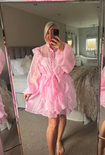 Load image into Gallery viewer, The Neve tie waist button through frill dress
