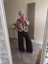 Load image into Gallery viewer, The animal stripe tie waist satin bomber jacket
