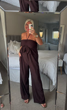 Load image into Gallery viewer, The Ibiza peplum halter neck jumpsuit with pockets
