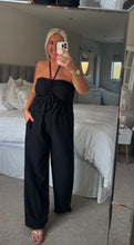 Load image into Gallery viewer, The Ibiza peplum halter neck jumpsuit with pockets
