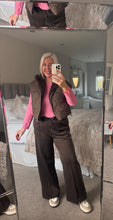 Load image into Gallery viewer, The Olivia reversible faux fur zip up gillet with pockets
